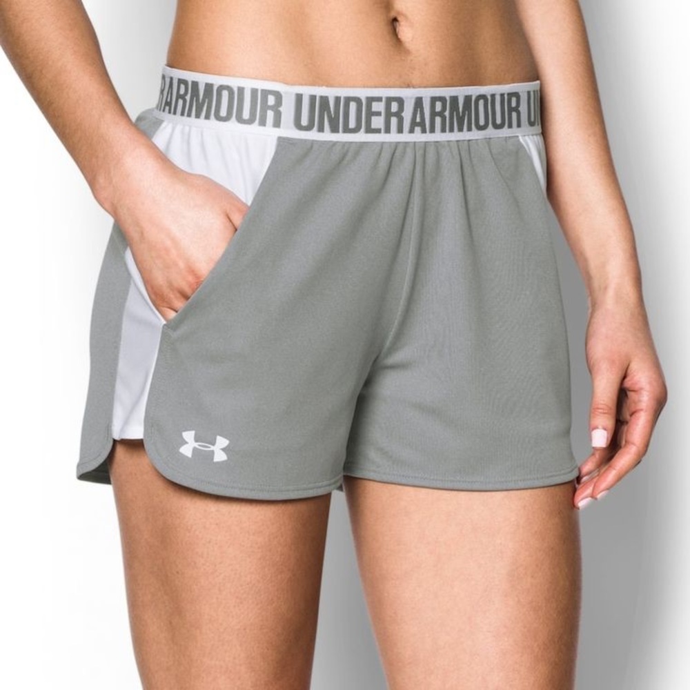 Womens grey and white Under Armour shorts